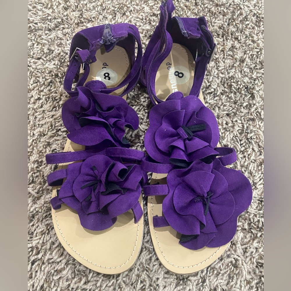 Purple flower sandals